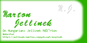 marton jellinek business card